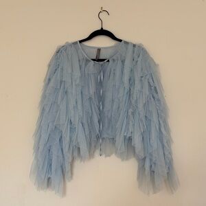 Anthropologie Tulle Bomber Jacket